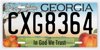 GA license plate CXG8364