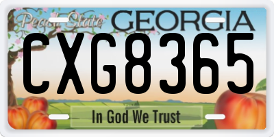 GA license plate CXG8365