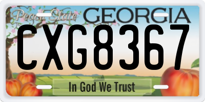 GA license plate CXG8367