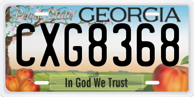 GA license plate CXG8368