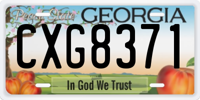 GA license plate CXG8371