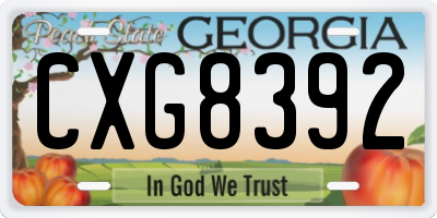 GA license plate CXG8392