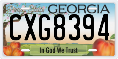 GA license plate CXG8394