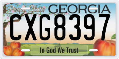 GA license plate CXG8397