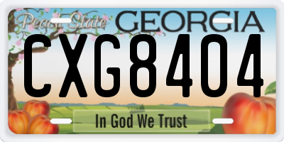 GA license plate CXG8404