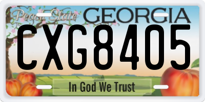 GA license plate CXG8405