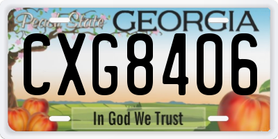 GA license plate CXG8406