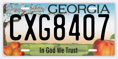 GA license plate CXG8407