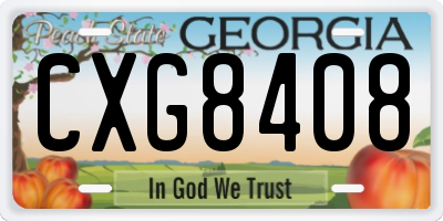 GA license plate CXG8408