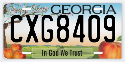 GA license plate CXG8409