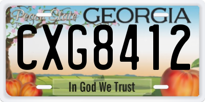 GA license plate CXG8412