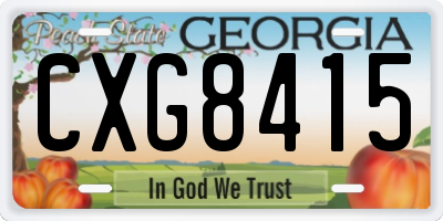 GA license plate CXG8415