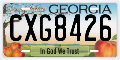 GA license plate CXG8426