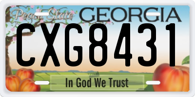 GA license plate CXG8431