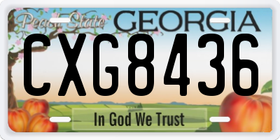 GA license plate CXG8436