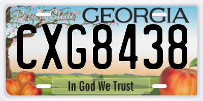 GA license plate CXG8438