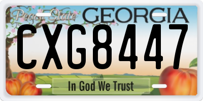 GA license plate CXG8447