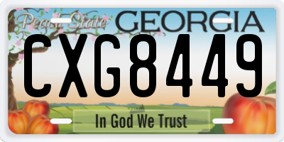 GA license plate CXG8449