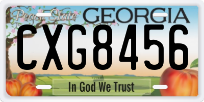 GA license plate CXG8456