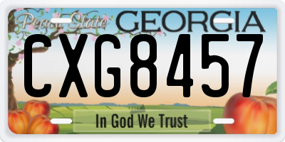 GA license plate CXG8457