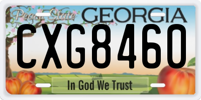 GA license plate CXG8460