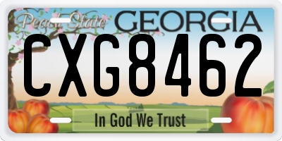 GA license plate CXG8462