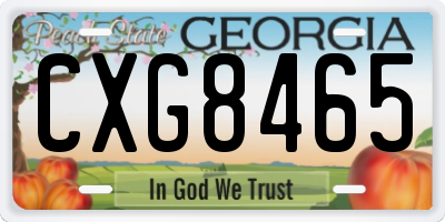 GA license plate CXG8465