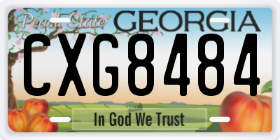 GA license plate CXG8484