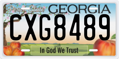 GA license plate CXG8489