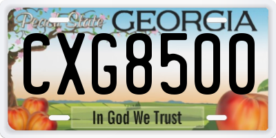 GA license plate CXG8500