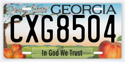 GA license plate CXG8504