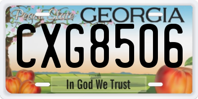 GA license plate CXG8506