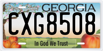 GA license plate CXG8508