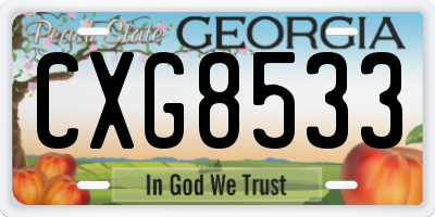 GA license plate CXG8533