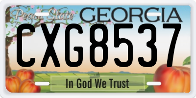 GA license plate CXG8537