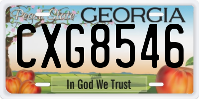 GA license plate CXG8546