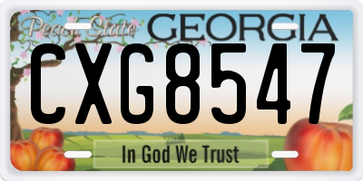 GA license plate CXG8547