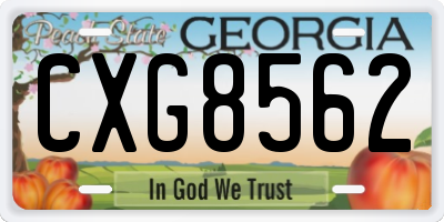 GA license plate CXG8562