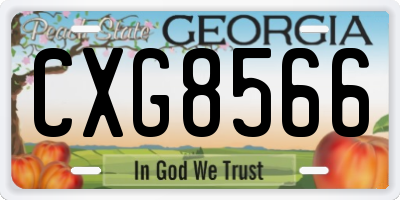 GA license plate CXG8566