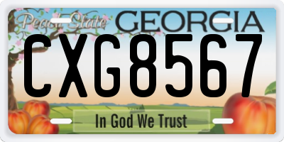 GA license plate CXG8567