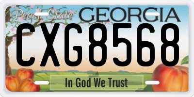 GA license plate CXG8568