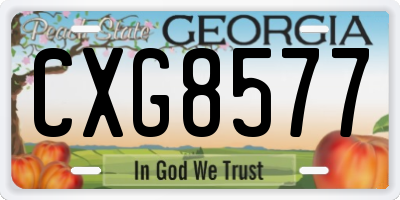 GA license plate CXG8577