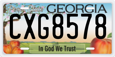 GA license plate CXG8578