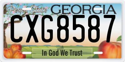 GA license plate CXG8587