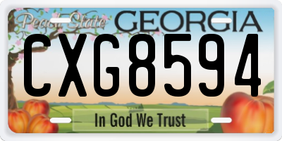 GA license plate CXG8594