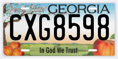 GA license plate CXG8598