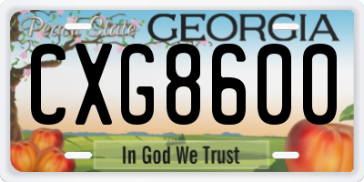 GA license plate CXG8600