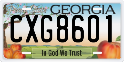 GA license plate CXG8601