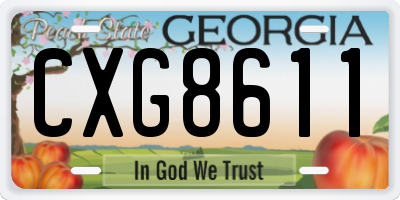 GA license plate CXG8611