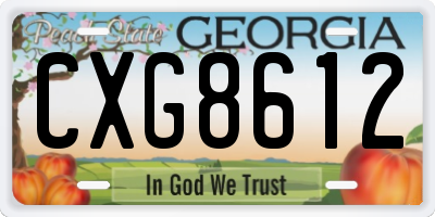 GA license plate CXG8612